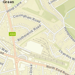 Finchley Road, London Borough of Barnet Street Map