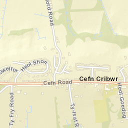 Cefn Cribwr Street Map