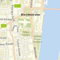Westminster Abbey, UK Street Map