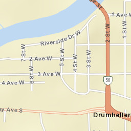 100 1 Avenue West, Drumheller, AB T0J 0Y4 Street Map