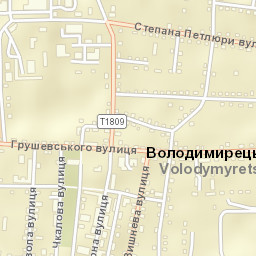 Volodymyrets’ Street Map