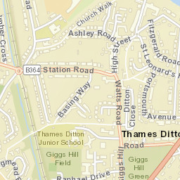 Thames Ditton Street Map