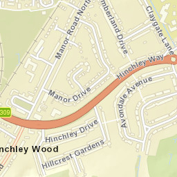 Hinchley Wood Street Map
