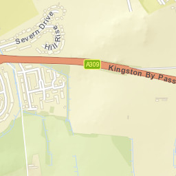 Kingston By-Pass, Esher, Surrey KT10, UK Street Map