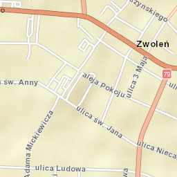 Zwoleń Street Map