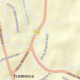 Trzebnica Street Map