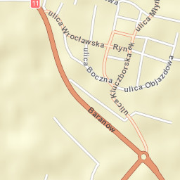 Baranów Street Map