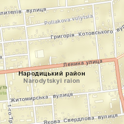 Narodychi Street Map
