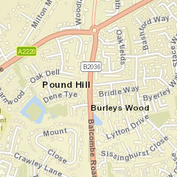 Balcombe Road, Crawley, West Sussex Street Map