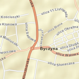 Byczyna Street Map