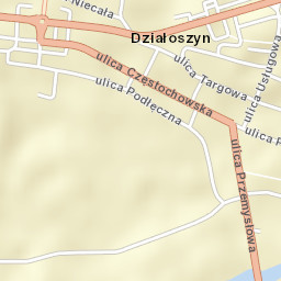 Działoszyn Street Map