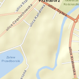 Przedbórz Street Map