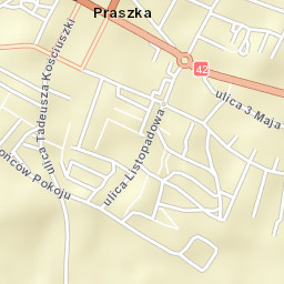 Praszka Street Map