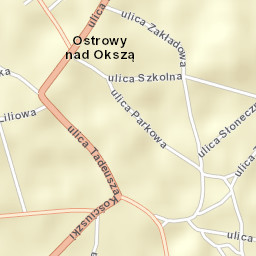 Ostrowy nad Okszą Street Map