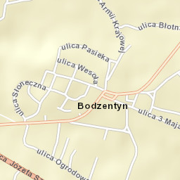 Bodzentyn Street Map