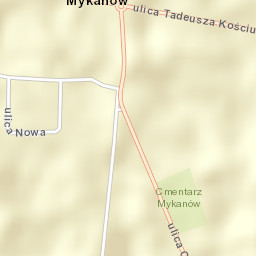 Mykanów Street Map