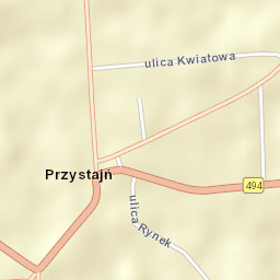 Przystajń Street Map