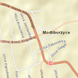 Modliborzyce Street Map