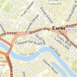 Exeter, UK Street Map