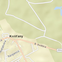 Košťany Street Map