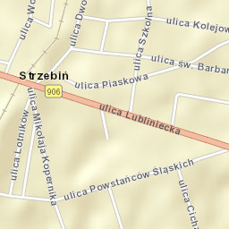 Strzebiń Street Map