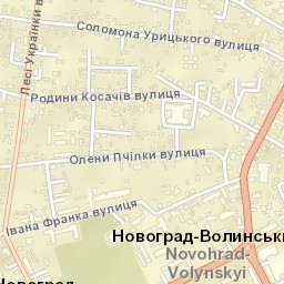Novohrad-Volynskyi Street Map