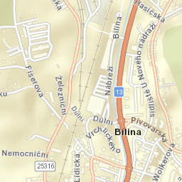Bílina Street Map