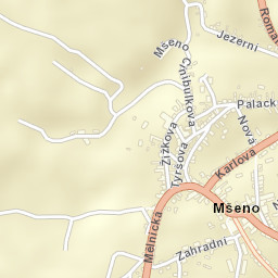 Mšeno Street Map
