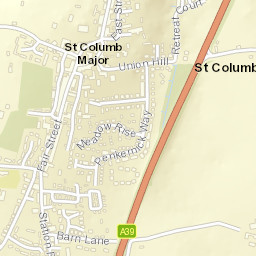 Saint Columb Major Street Map