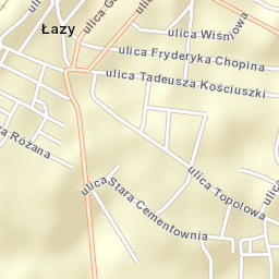 Łazy Street Map