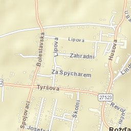 Rožďalovice Street Map