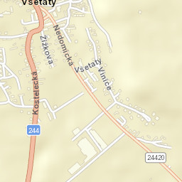 Všetaty Street Map