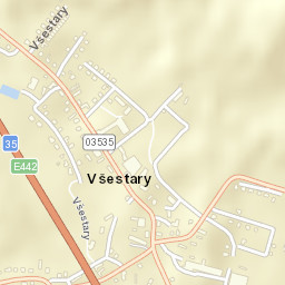 Všestary Street Map