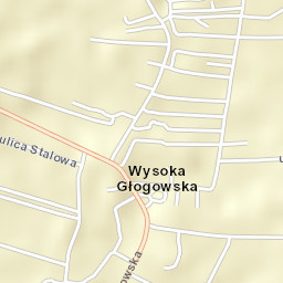 Wysoka Głogowska Street Map