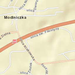 Modlniczka Street Map