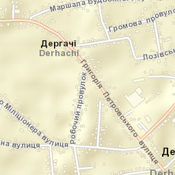 Derhachi Street Map