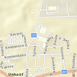 Unhošť Street Map