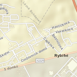 Rybitví Street Map