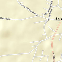 Skrzyszów Street Map