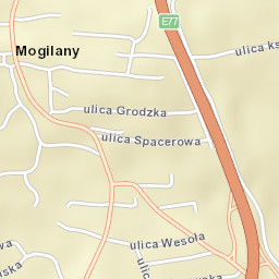 Mogilany Street Map