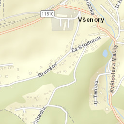 Všenory Street Map