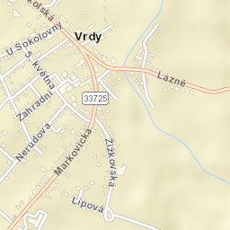 Vrdy Street Map
