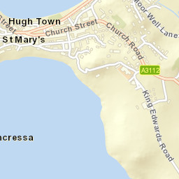 Hugh Town Street Map