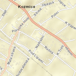 Kozmice Street Map
