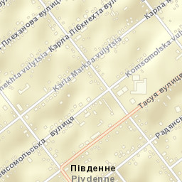 Pivdenne Street Map