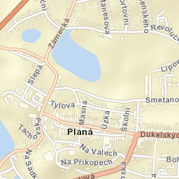 Planá Street Map
