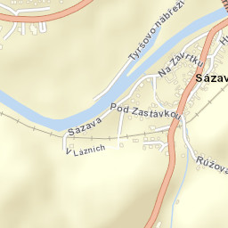 Sázava Street Map