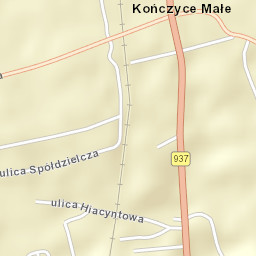 Kończyce Małe Street Map