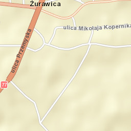 Żurawica Street Map