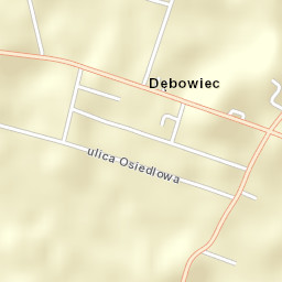 Dębowiec Street Map